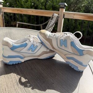 New Balance White and Blue Athletic Shoes